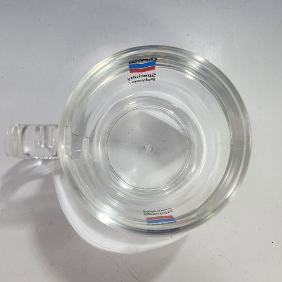 Vintage Chevron Oil Mug Unique Heavy Acrylic Crystal Clear Lucite Advertising - Picture 5 of 7